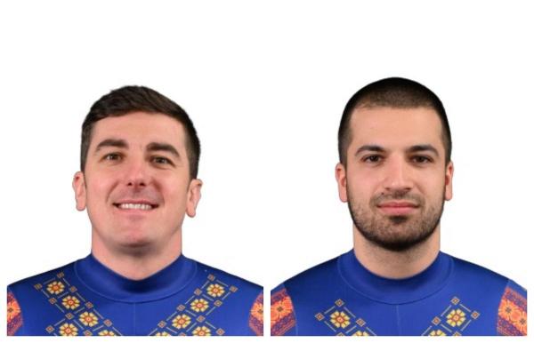 Sportivii români Vali Creţu (stânga) şi Eduard Crăciun susţin antrenamente oficiale la Jocurile Olimpice de iarnă, în proba de sanie individual