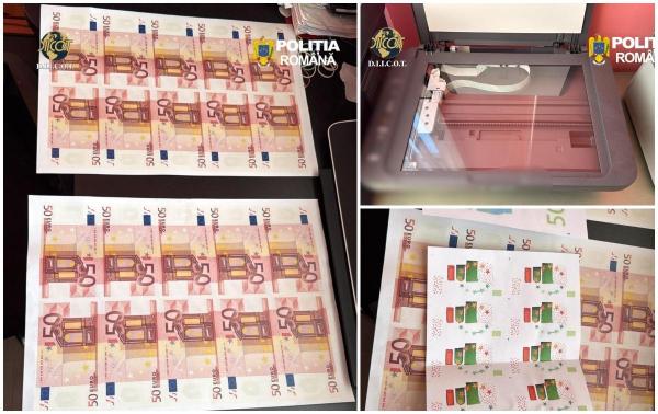 Fabrică de bani falşi, descoperită într-un sat din Suceava. Suspecţii prinşi cu 1.2 milioane de euro la ei