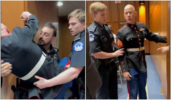 Protestatar scos cu forţa din Senatul SUA în timpul unei audieri privind războiul din Iran