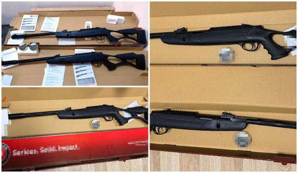 Arme şi 400 de proiectile descoperite într-un colet pe Aeroportul Cluj-Napoca. Expeditorul, o firmă din Cehia