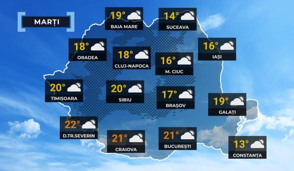 Vremea de mâine 28 aprilie. Vremea se răcește brusc, nopţi cu brumă şi temperaturi scăzute