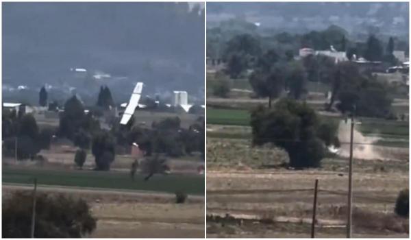 Momentul în care un avion se prăbuşeşte în Mexic, la scurt timp după decolare. 4 persoane au murit