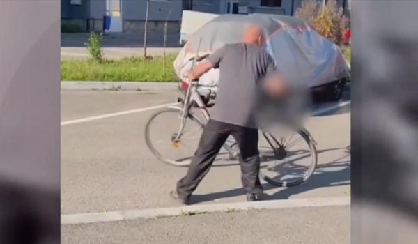 Bărbatul din Rovinari, filmat în timp ce trântea o pisică ce părea deja moartă, a fost reținut de polițiști