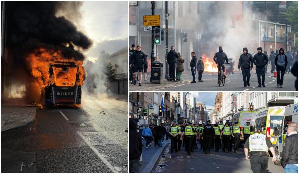 Violențe anti-imigrație în Belfast după ce un bărbat a fost atacat de un sudanez. Mașini și case incendiate