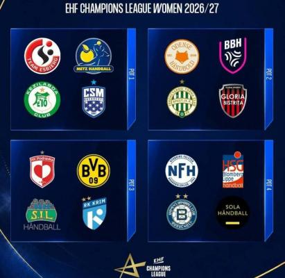 Liga Campionilor la handbal: CSM București, urna 1, Gloria Bistrița, urna 2, Dinamo, urna 3