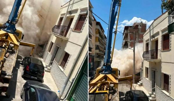 Bloc de locuințe, prăbușit în Atena. Mai multe persoane, căutate sub dărâmături