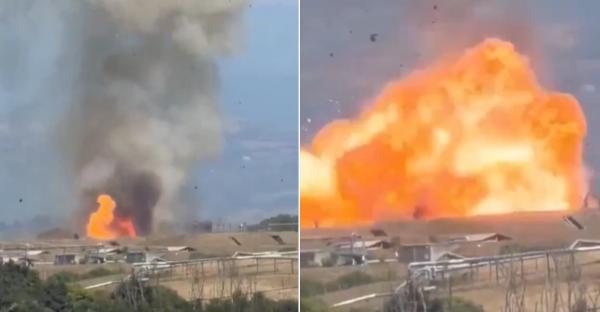 Momentul în care o explozie puternică a zguduit o fabrică de muniție din Italia