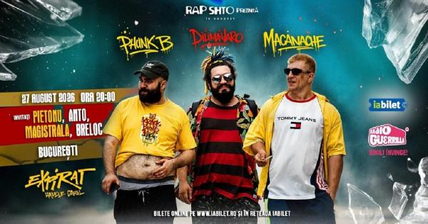 Phunk B, Macanache şi Dilimanjaro susţin un concert joi, 27 august, în Expirat Halele Carol din Bucureşti