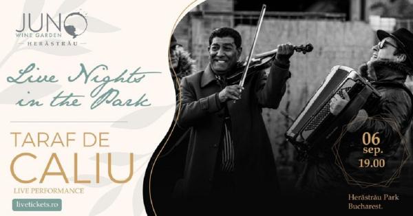 Artiştii de la Taraf de Caliu susţin un concert duminică, 6 septembrie, la Juno Wine Garden Herăstrău din Bucureşti
