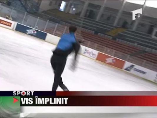 Patinatorul Zoltan Kelemen concureaza cu un ochi de sticla