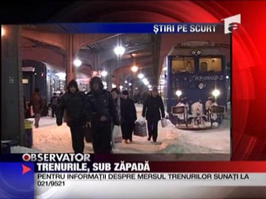 40 de trenuri anulate de CFR din cauza zapezilor