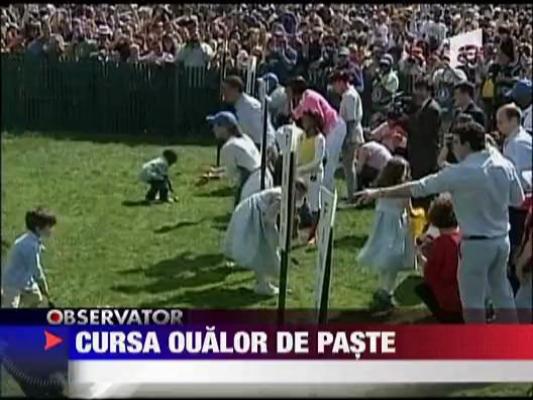 Familia Obama a organizat "cursa a oualor de Paste" in gradina