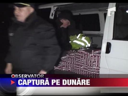 Captura pe Dunare! 25000 de pachete de tigari!