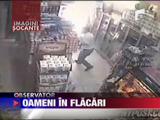 Oameni in flacari