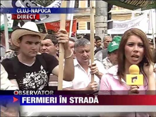 Fermierii au protestat la Cluj