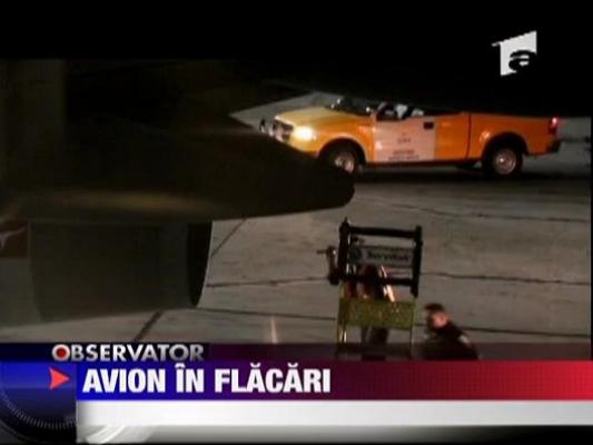 Avion in flacari in San Francisco