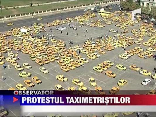 Taximetristii independenti au invadat Piata Constitutiei