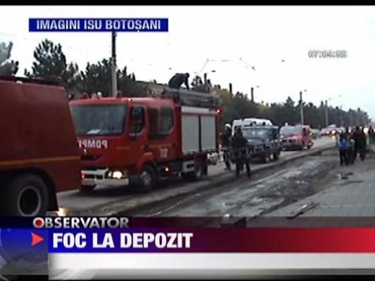 Foc la un depozit in Botosani