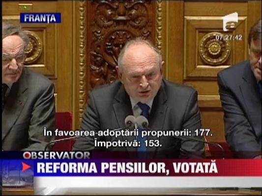 Reforma pensiilor, votata in Franta