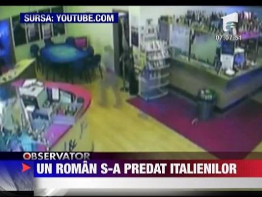 Roman arestat in Italia