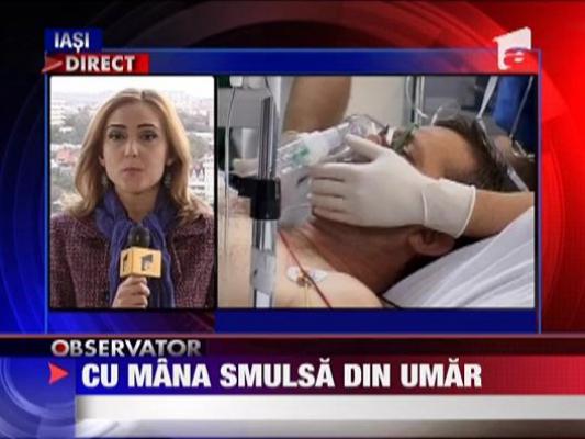 Accident grav si in Falticeni: mana smulsa din umar