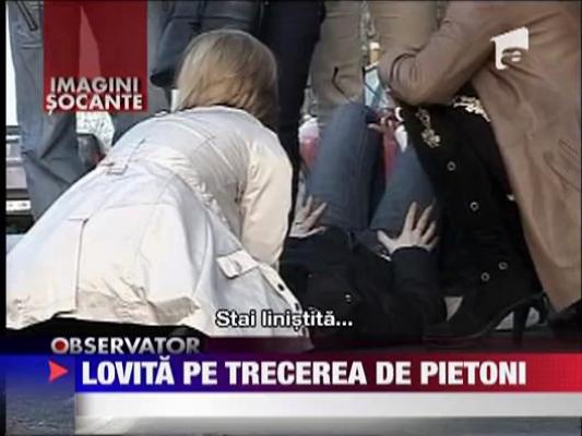 IMAGINI SOCANTE! Lovita pe trecerea de pietoni