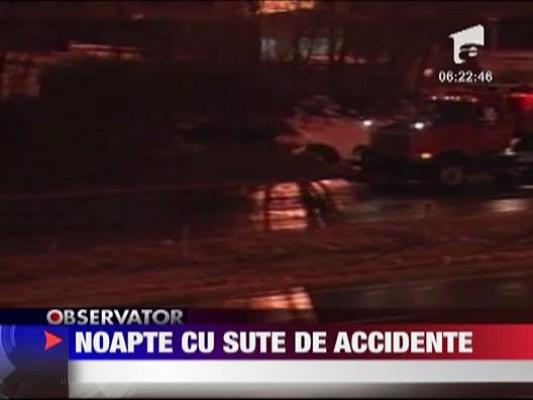 Noapte cu sute de accidente in Minnesota din cauza iernii