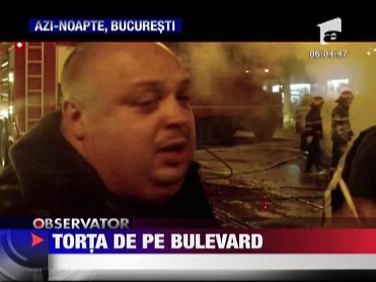 Bolid in flacari in Capitala