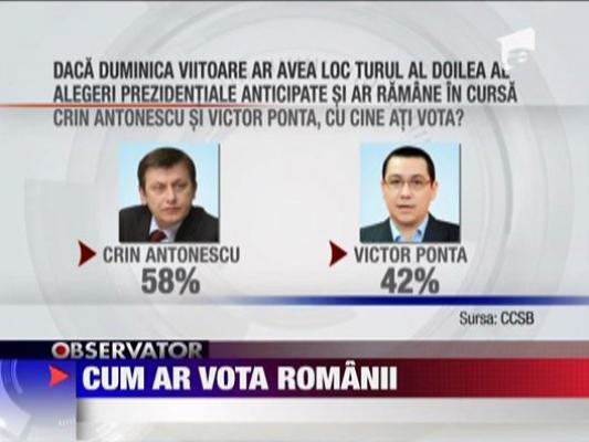 Romanii ar vota cu Crin Antonescu