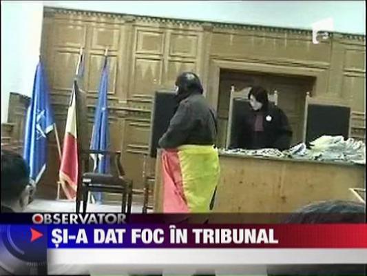 UPDATE / Un barbat a vrut sa-si dea foc in tribunal