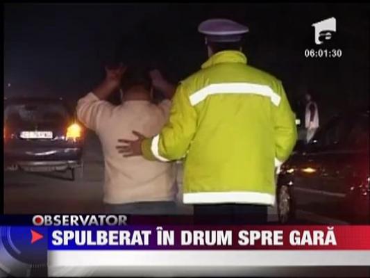 Spulberat de o masina in drum spre gara