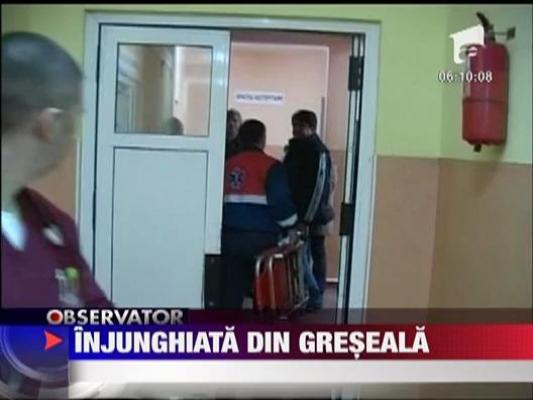 Fetita de 13 ani injunghiat din greseala de propriul tata