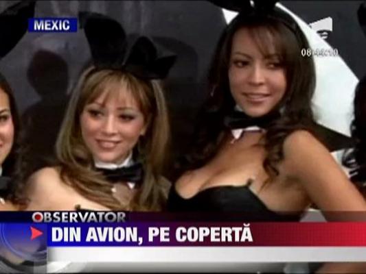 Din avion, pe coperta unei reviste pentru barbati