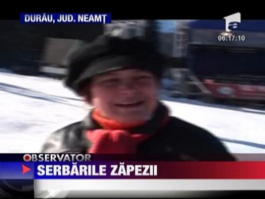 Distractie pe partie la Durau, in Neamt