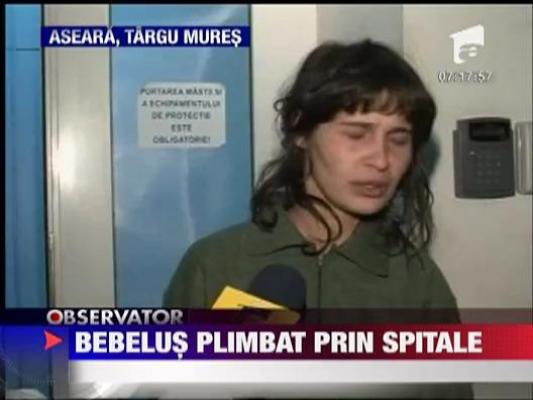 Bebelus plimbat prin spitale