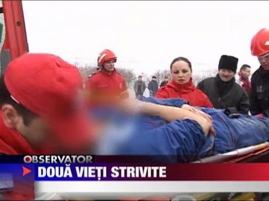 Doua vieti strivite din cauza vitezei si a poleiului