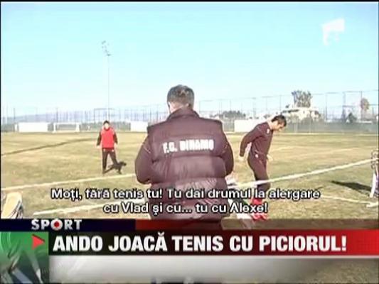 Andone a jucat tenis cu piciorul