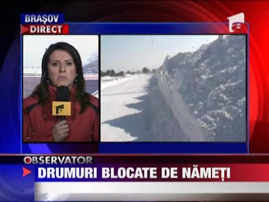Un drum national si patru drumuri judetene, inchise din cauza viscolului