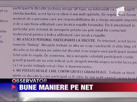 Codul bunelor maniere, varianta pentru internet