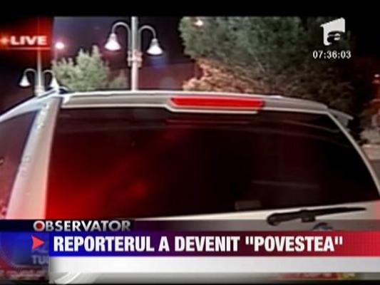 Reporterul care a devenit "stire"! Aproape calcat de masina