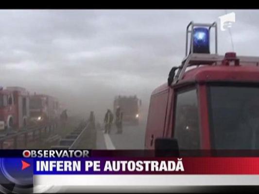 Carambol pe o autostrada din Germania: 80 de masini s-au ciocnit