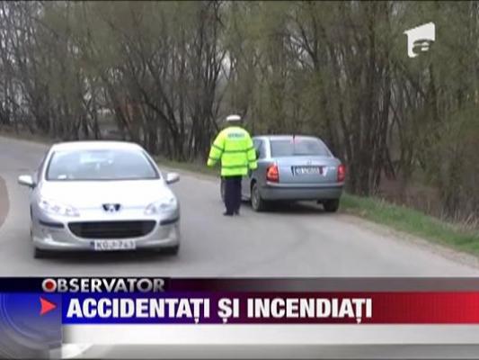 Accidentati si incendiati