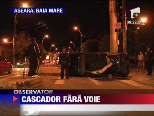 Cascador fara voie! Accident auto in Baia Mare