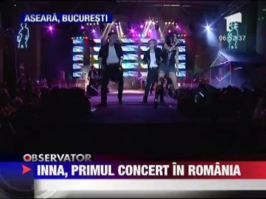 Inna a coborat pe scena dintr-un elicopter la primul concert in Romania