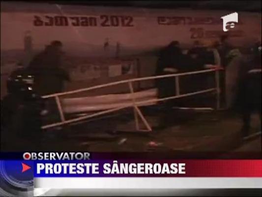 Proteste sangeroase in Georgia: 2 morti