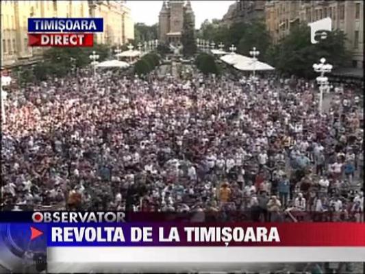 Suporterii timisoreni in strada dupa retrogradarea lui Poli ‎