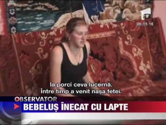 Bebelus inecat cu lapte