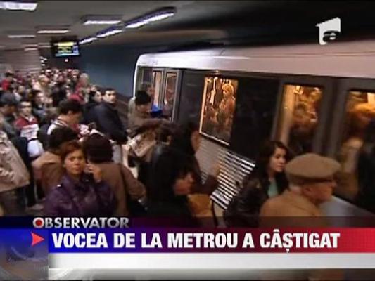 Vocea din metrou a castigat procesul cu Metrorex