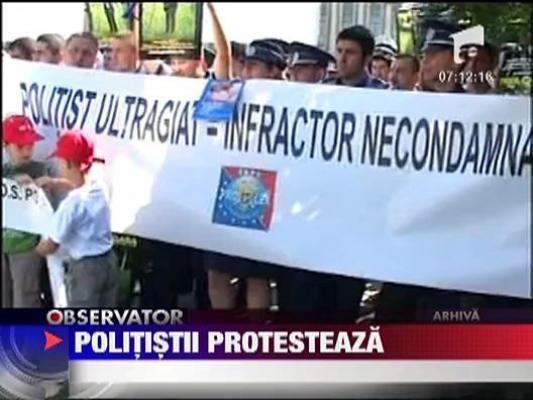 Politisti incep saptamana cu un protest
