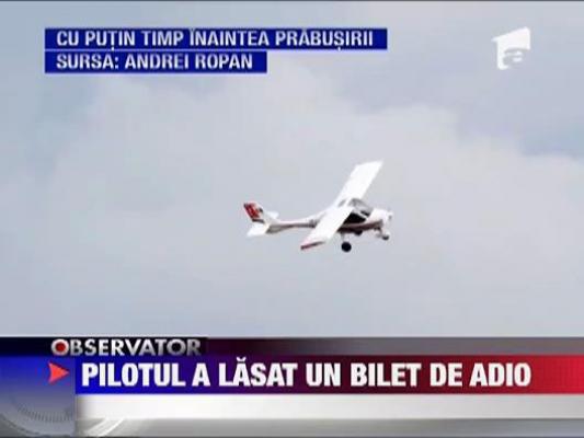 Omul de afaceri care s-a prabusit cu avionul a lasat un bilet de adio